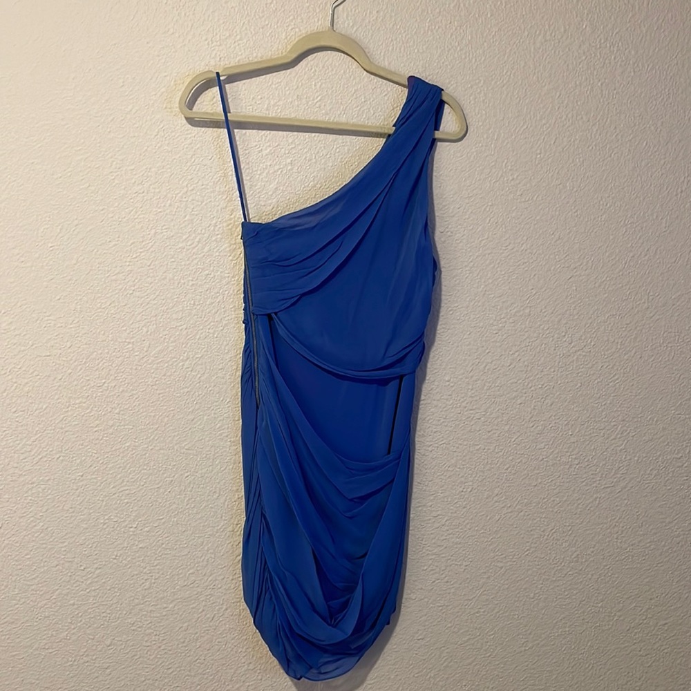 Alice + Olivia; Royal Blue; Asymmetrical Mini Dress; Size M